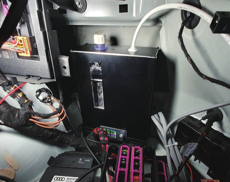 HyMix unit installed in a vehicle equipment compartment